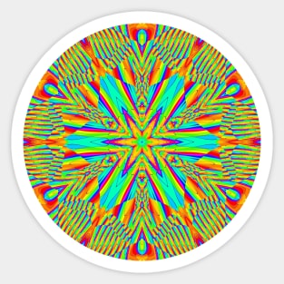 Rainbow Fractal Kaleidoscope Sticker